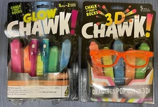 Chuckle & Roar CHAWK! 3D & Glow Chawk Age 4 & Up Hard Surface Chalk 1 Each Combo