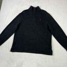 Polo Ralph Lauren Men's Size XL Sweater Gray Long Sleeve 1/4 Zip Pony Pullover