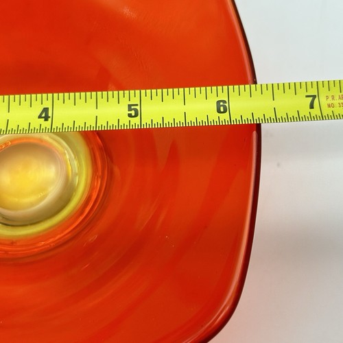 VIKING Glass PERSIMMON Orange 1143 EPIC Square BONBON Dish Bowl - Picture 11 of 14