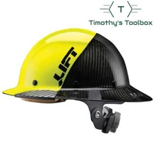 Lift Safety HDF-50C19HC Dax 50/50 Carbon Fiber Full Brim Hard Hat Yellow-Black