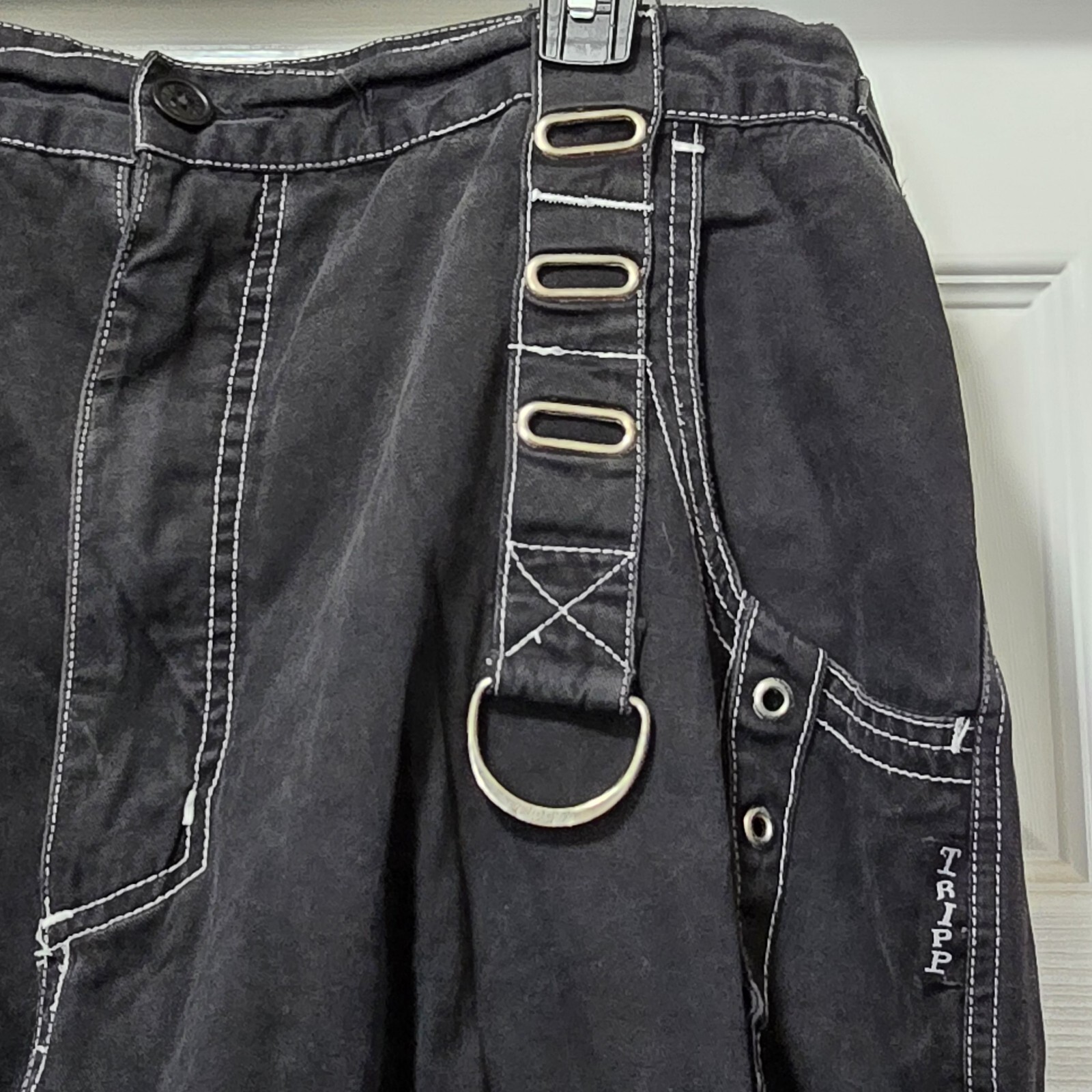 Vintage 90s Tripp NYC Bondage Style Pants Chains Baggy Goth Skater Punk Men's 2X image 7