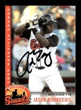 JASON BOURGEOIS SIGNED 2009 MULTIAD NASHVILLE SOUNDS #9 ON-CARD AUTO