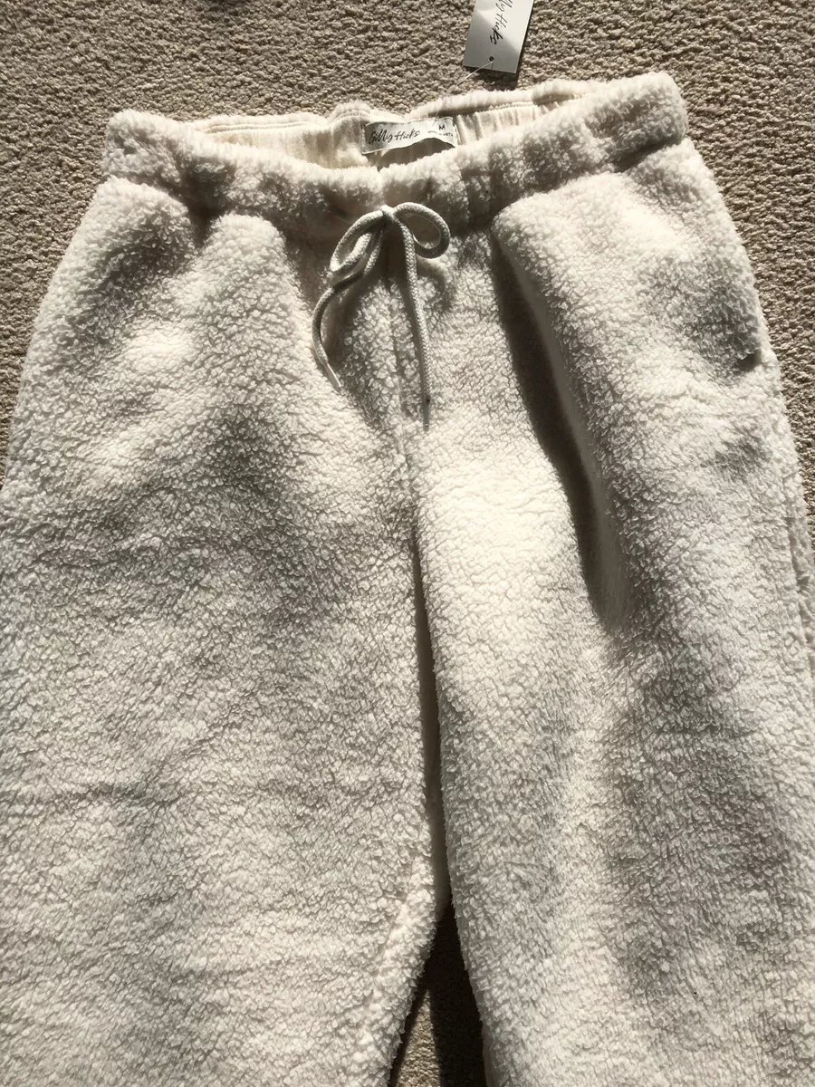 Gilly Hicks Hollister White Sherpa Fur Joggers Lounge Pants