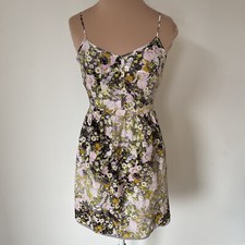 Madewell Sungarden Floral Print Multicolor Retro Silk Cami Dress 71734 EUC Sz 0