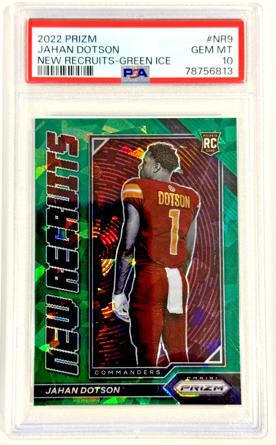 Jahan Dotson Panini Prizm New Recruits #NR9 Green Ice