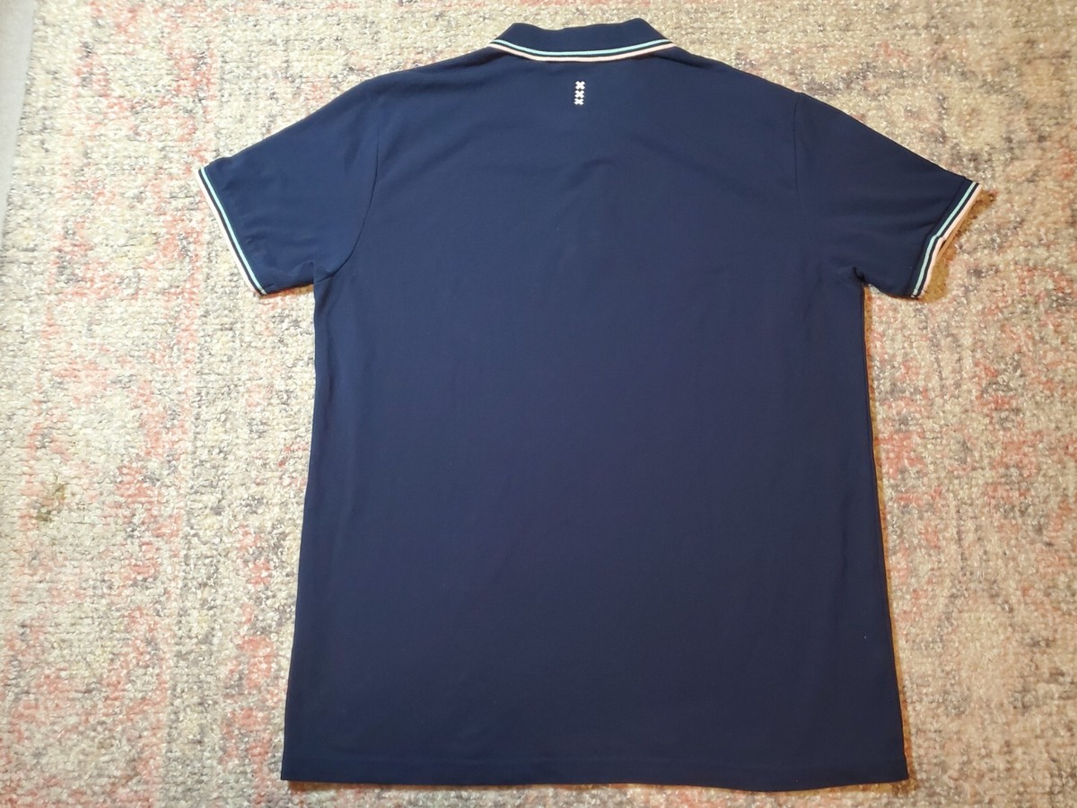 AFC Ajax Amsterdam Navy Blue Polo Shirt-Men's XXL-Embroidered Ajax