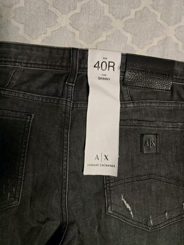 ARMANI EXCHANGE NEW MEN'S SKINNY DISTRESSED JEANS SIZE 40 R (40/33) - Picture 14 of 17