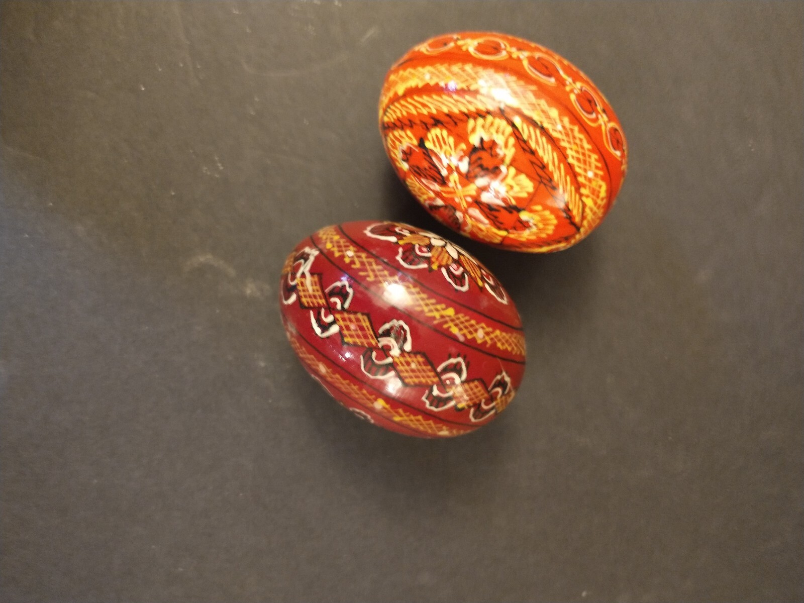 Vintage Easter Basket Wicker Wooden Easter Eggs Display Decor Hand