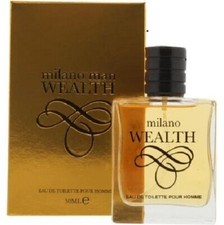 2 x Milano Man Wealth Triumph L'eau Bleue Pour Homme Perfume Aftershave EDT 50ml