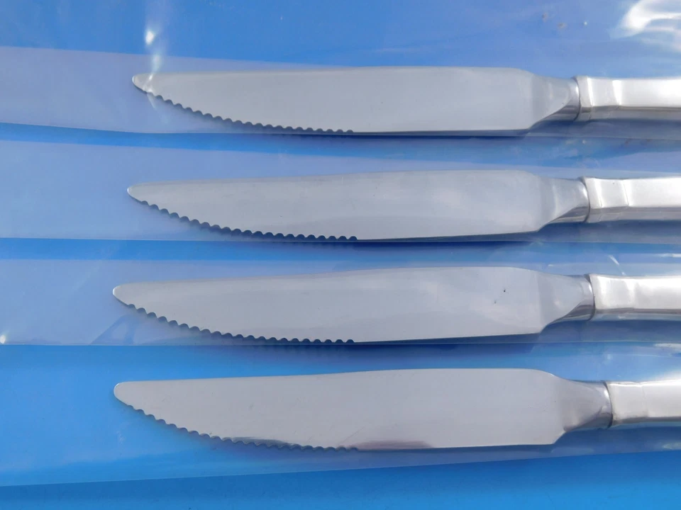 Juego de cuchillos para carne Craftsman by Towle de plata esterlina 4 piezas HHWS hechos a medida 8 1/2" Foto 4 de 4