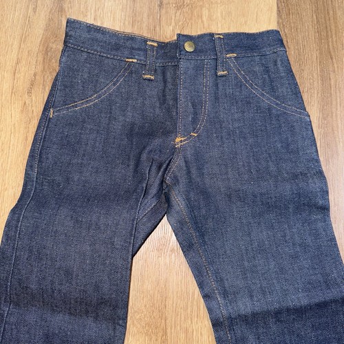 Vtg 70s Bell Bottom Blue Jeans Denim Oshkosh Bgosh Kids Youth Boys 6 Reg 23 20 - Picture 3 of 9