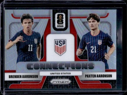 2026 Panini Prizm World Cup Brenden Aaronson Paxten Connections Silver #5 USMNT