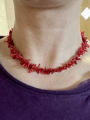 Choker ,Halskette Korallen Kette ,Silber 925