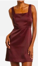 NEW A New Day Women's Heavy Satin Mini Dress Burgundy Size 2