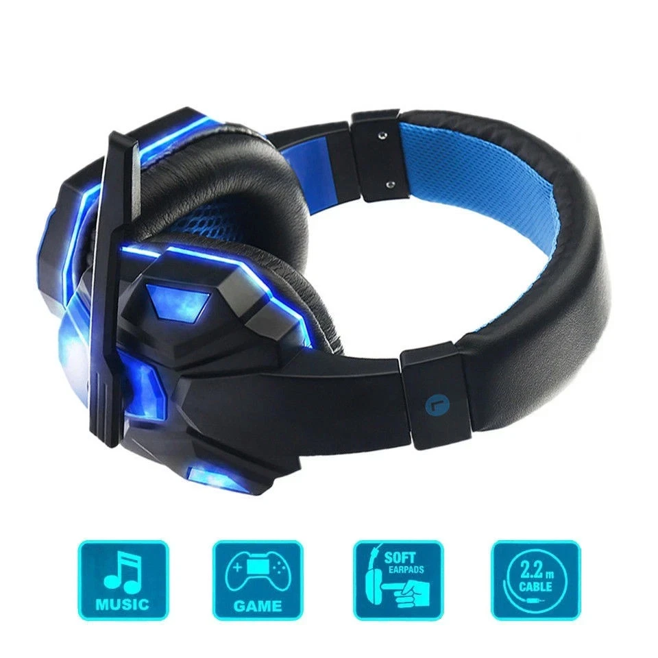 SY830MV Cuffie Gaming Over-Ear LED 40 mm Mic Noise Cancelling PC PS5 Xbox - Immagine 2 di 4