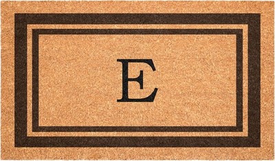 oway Mills 152982436E Brown Border 24'' x 36'' Monogr Doormat (Letter E)