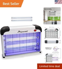 Safe and Stylish 20W Electronic Bug Zapper - Includes 2 Free Replacement Bulbs