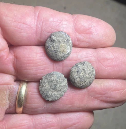 Three very early pewter Infantry I buttons-Found Fort Fillmore, New Mexico