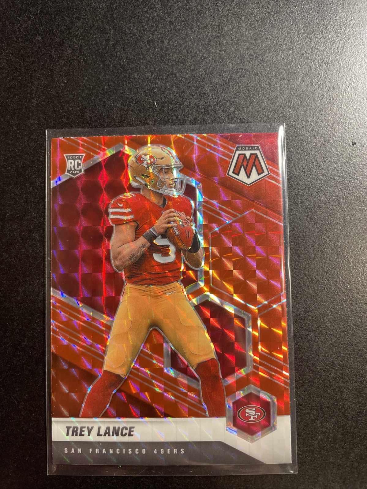 2021 Panini Mosaic - Rookies Trey Lance #303 Red Mosaic Prizm (RC)