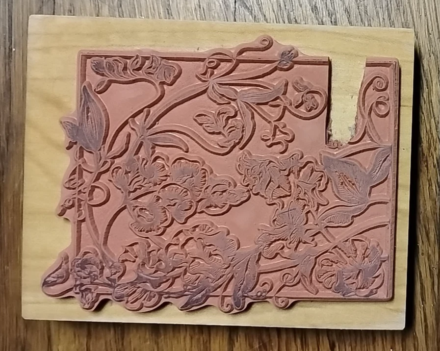 Sello de goma vintage Sweet Peas 1994 PSX K-2580 EE. UU. 4,5"x 3,5" bloque Foto 2 de 4