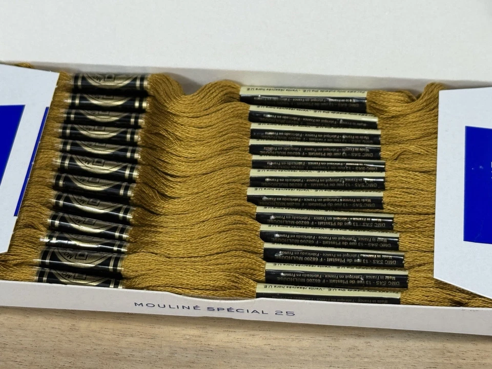 ✅DMC 25 EMBROIDERY FLOSS ✅MOULINE ✅FRANCE ✅100% COTTON ✅#3829 ✅ 2 Boxes ✅ Gold - Image 2 of 4