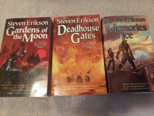 Steven Erikson 1-3 first mass market Gardens of the Moon Deadhouse Gates