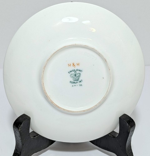 Antique Coalport M & M Bone China Blue/Purple Flowers Demitasse Cup and Saucer - Picture 4 of 6