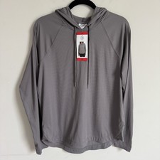 Sage Collective Women  s Gray Ribbed Lightweight Pullover Hoodie size M NWT