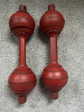 Vintage Weider Cast Iron GOGO Dumbbells Weights 15lbs