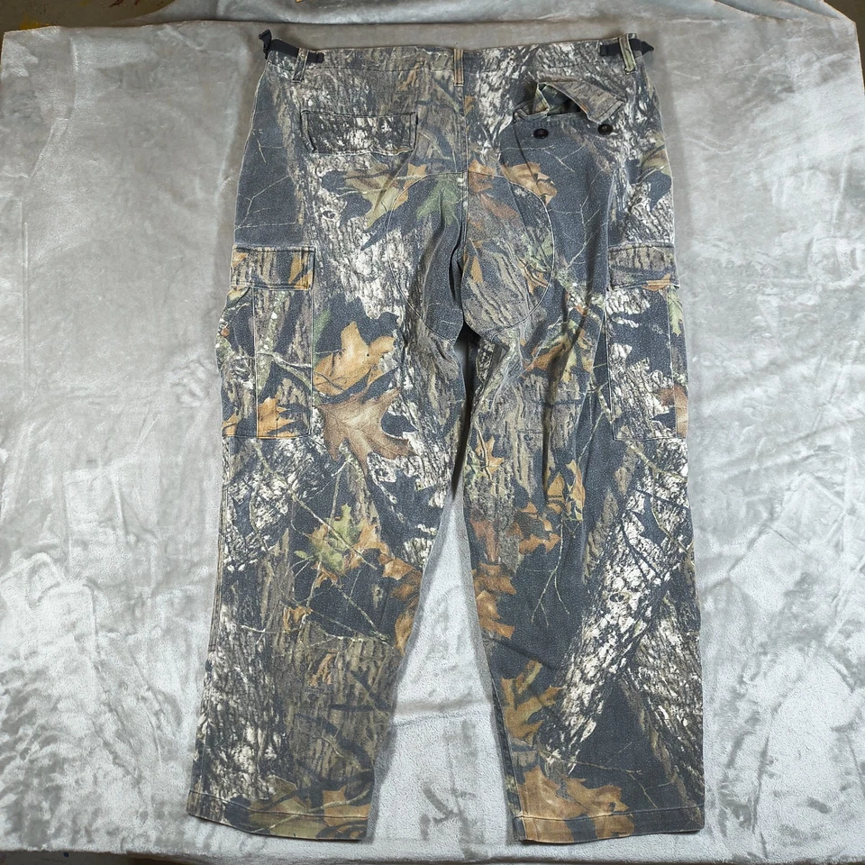 Pantalones cargo Cabelas vintage para hombre XL camuflados doble rodilla roble musgo romper caza Foto 2 de 4