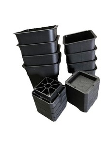 16 Piece Set Bed/Furniture Risers 4- 5 1/2, 4-3 3/4, 8-1  1/2 Black  Plastic NIB