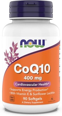 Now Supplements - CoQ10 (Coenzyme Q10) 400 mg, Heart Health*, Vegan 90 Soft Gels