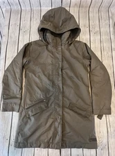 MERRELL Select Dry Taupe Flap Pocket Rain Hard Shell Jacket Coat Size M Stains *