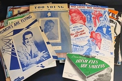 LOT Item (100) Sheet Music/Music Books 1930s-1950s, Bing Crosby To Perry Como.