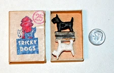 1940s Tricky Dogs Magnetic Scotty Dogs Skipper & Scamp in Original Box