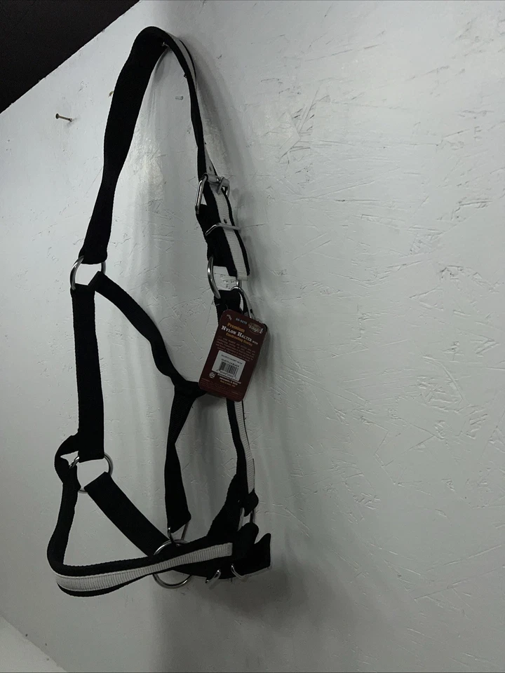 New Tough 1 Black White Draft Deluxe Nylon Halter #50-9575 W-37 - Image 3 of 4