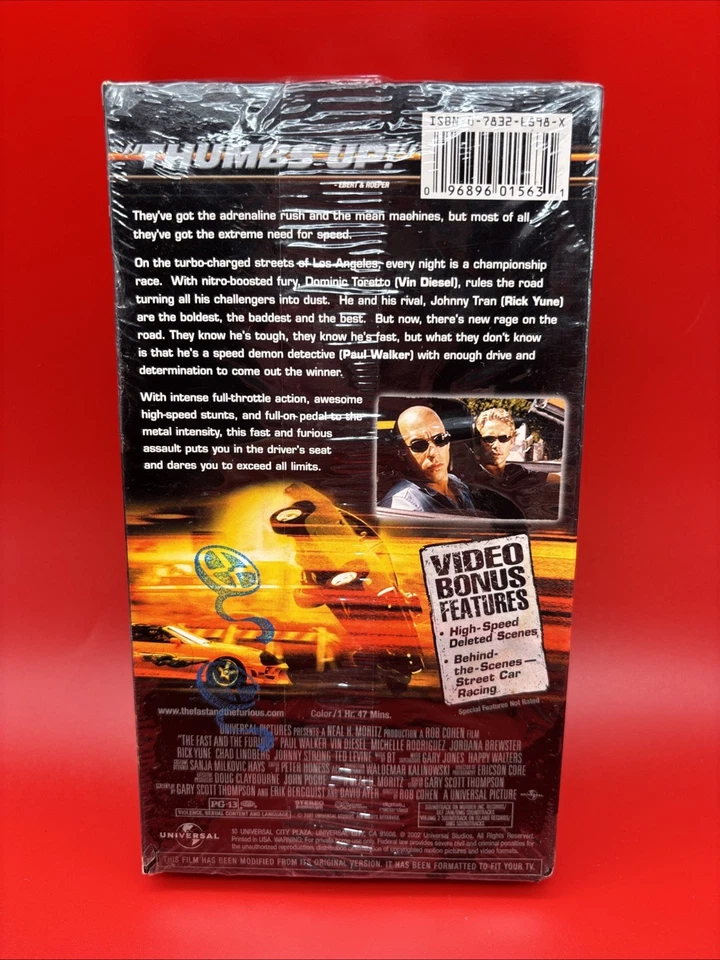 The Fast and the Furious VHS 2001 Paul Walker Vin Diesel SEALED Special Ed. - Image 3 of 4