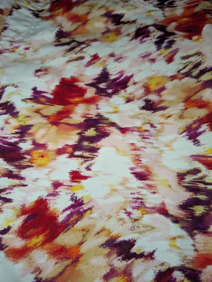 TERRA & SKY Red Purple TIE DYE Pull On High Rise CAPRI Pants Women's PLUS 2X - Image 3 of 4