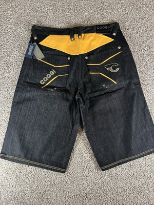 COOGI Shorts Mens 38 Black Denim Jeans Baggy Hip Hop Rap Street Skater NWT