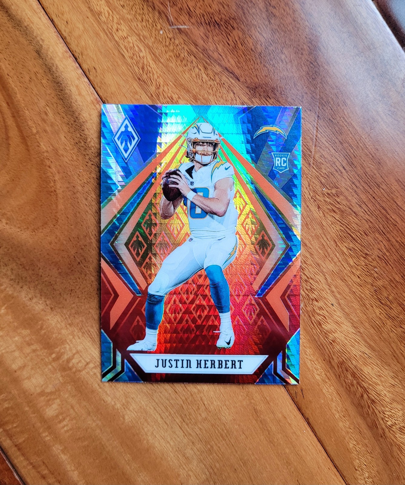 Justin Herbert 2020 Panini Phoenix Fire Burst Hyper Prizm RC Rookie #103