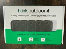 NEW Blink Outdoor 4 (4th Gen) 5 Camera Battery Powered System With Sync Module