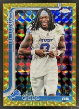 2025 Topps Chrome Jahmyr Gibbs Image Variation Gold Geometric Refractor SP #/50