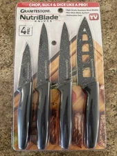 4pc Granitestone NutriBlade Knives! ~Stainless Steel Blades & Non-Stick~ #93098