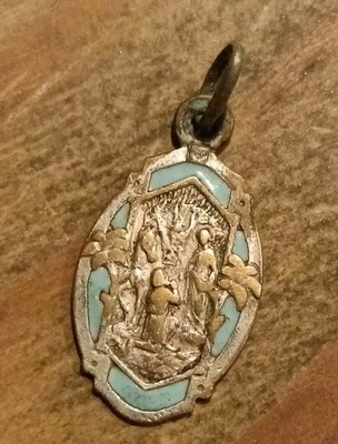 Alte emaillierte religiöse Medaille Andenken an die drei Ähren Elsass 