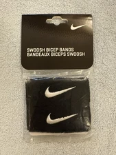 NEW Nike Swoosh Logo Bicep Bands black 2-pack sweatbands