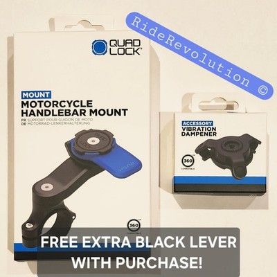 QUAD LOCK Motorcycle/Moto Handlebar Mount + Vibration Dampener - NEW/FREE S+H