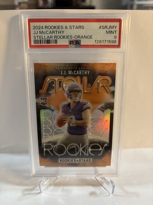 2024 Panini Rookies & Stars - Stellar Rookies J.J. McCarthy #SR-JMY Orange /25