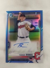 2021 Bowman Chrome Draft Tanner Bibee Auto Blue Refractor 146/150