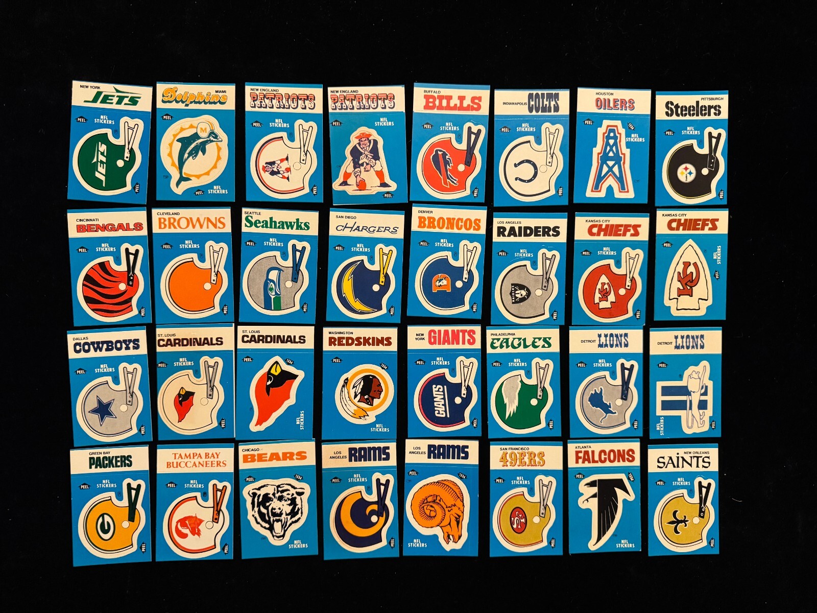 1985 Fleer Football Teams in Action sticker singles - New added 10/19/26
