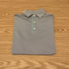 FootJoy ProDry Lisle Shirt Men's Size M Striped Gray/Green Hackberry Creek CC
